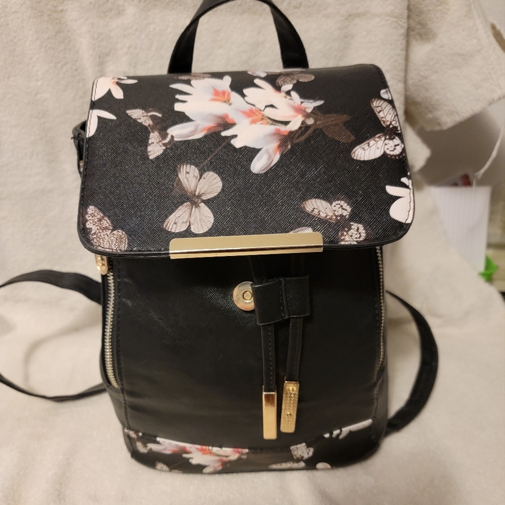 Women Backpack‎ Casual Leather Work Travel Handbag/Backpack w/Butterflies…